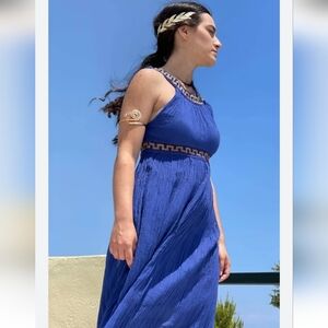 Athena Greek Goddess Dress Reversible Cotton in an ancient Style Size S/M
